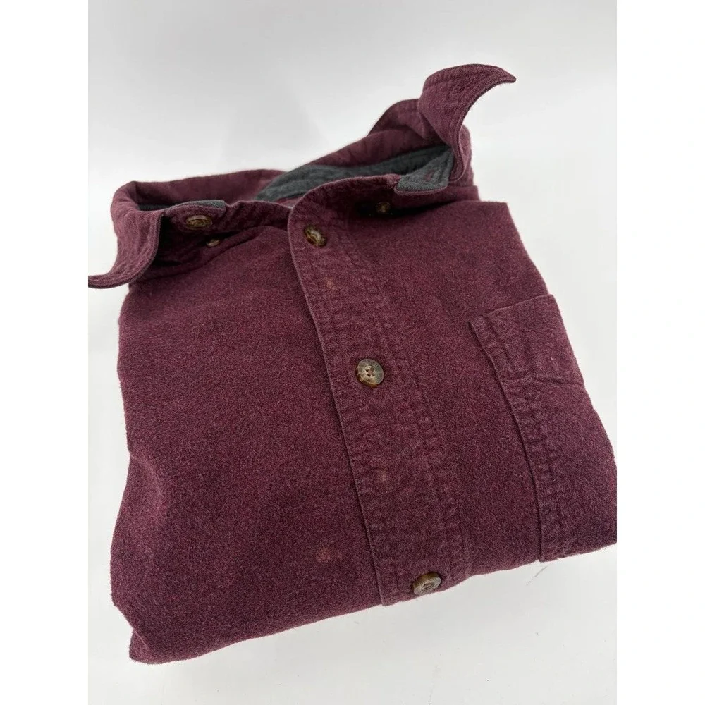 Woolrich Shirt Burgundy Chamois Flannel Long Sleeve Button Up Outdoor, Men L